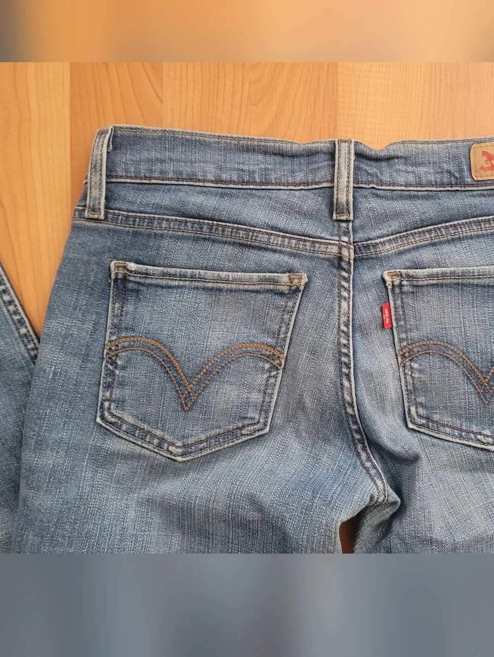 Levis 524 Too Superlow Bootcut Blue Jeans Women's Size W27 L32 Low Rise Slim Fit - Picture 12 of 15